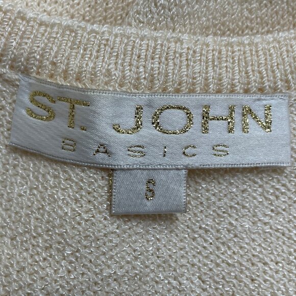 St. John Two-Piece Women's Beige Knitted Tank Top & Skirt Set Sleeveless Sz 8/10 - Picture 9 of 12